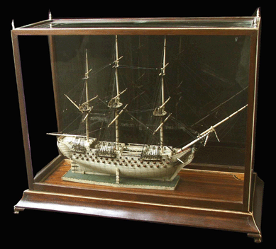 French prisoner of war 120-gun bone ship model of Le Majestaeux brought $35,200.