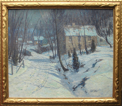 George W. Sotter, "Mill Road at Night,†oil on canvas, 22 by 26 inches brought $96,000, and was complemented by an original hand carved gilt period frame.