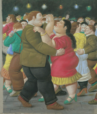 Fernando Botero, "The Dancers,†2001, black and red chalk on paper.
