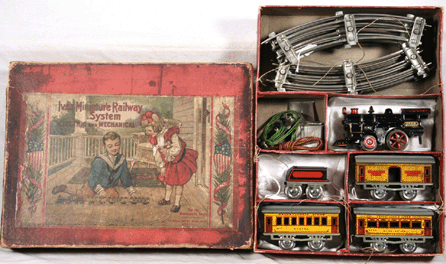 A 1912 boxed Ives 100 Newark set flew to $5,500.