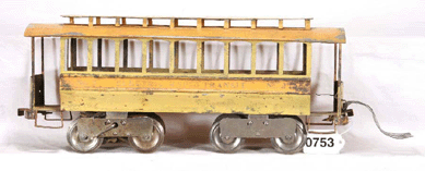 The 1908 Lionel 3 standard gauge  trolley sold for  $4,400.