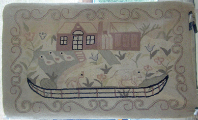 Noah's Ark was the scene in a hooked rug offered by Bob Baranowsky from Portland, Conn. †J&J