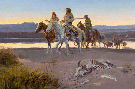 Charles M. Russell, "Carson's Men,†1913, oil on canvas, 24 by 35½ inches. Gilcrease Museum, Tulsa, Okla.