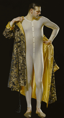 Leyendecker's Adonis-like male managed to make long johns look elegant and comfortable in "Man in Long Underwear,†a 1915 ad for what is now Jockey International, Inc.