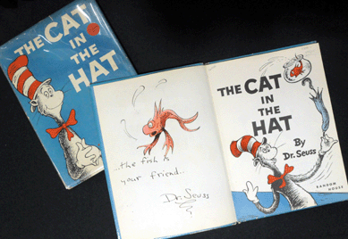 Signed editions of The Cat in The Hat at Jeff Bergman Books, Fort Lee, N.J.