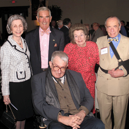 Several past winners of the ADA Award of Merit were photographed in 2007; from left are Betty Ring, R. Scudder Smith, Wendell Garrett, Elinor Gordon and Albert Sack.