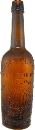 The top lot of the sale was this California Clubhouse Whiskey bottle, made circa 1872‷4, which realized $30,240.