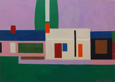 Charles DuBack (b 1926), "First House,†1957, oil on canvas, 53 by 37¾ inches. Courtesy of the artist.