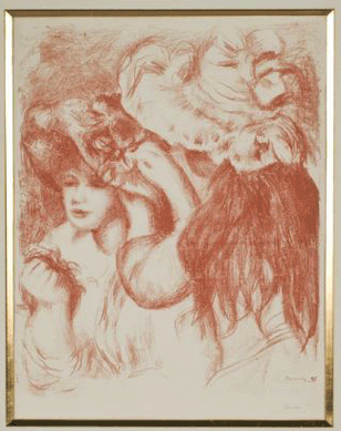 Pierre Auguste Renoir, "Le Chapeau Epingle†lithograph in sanguine, signed, dated 1897, and from an edition of 200. It sold at $16,730.