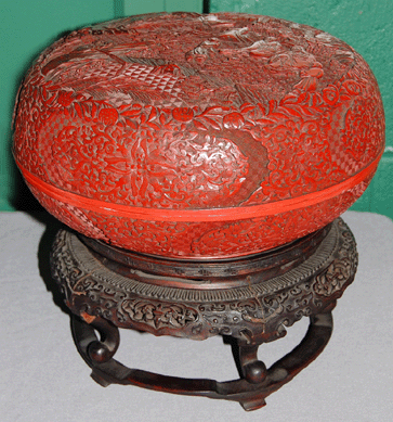 Cinnabar was a favored buying arena and the star was a Ming dynasty cinnabar lacquered covered box that sold for $9,775.