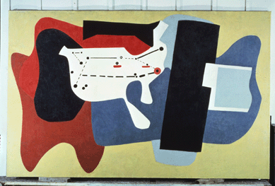 "Aerial Map,†undated, oil on canvas, is from the series "Aviation: Evolution of Forms under Aerodynamic Limitations, 1.†The mechanized forms reveal a debt to Leger. Newark Museum, on extended loan from the collection of the Port Authority of New York & New Jersey.