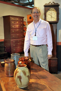 ADA President John Keith Russell can be counted on to bring choice American redware pottery.