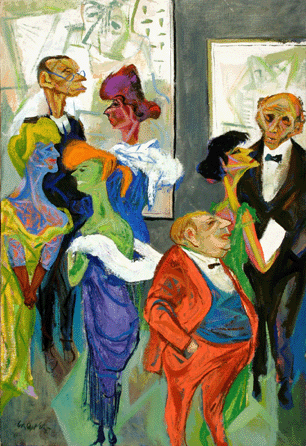 William Gropper (American, 1897‱977), "Art Opening,†about 1959, oil on canvas, 32 by 22 inches. Gift of Paul M. Kaminsky.