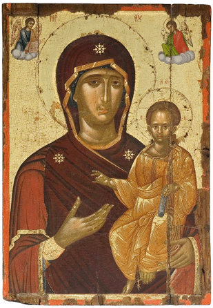 "Virgin and Child,†second half of the Fourteenth Century, egg tempera on wood, 38 7/8 by 27 inches. Collection of Saint Catherine of Sinai, Heraklion. ⁅fi Moraitaki photo