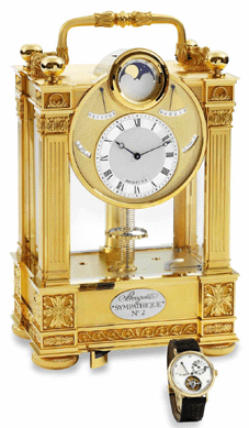 This Breguet Sympathique, No. 2., gilt bronze astronomical eight-day going clock achieved $564,000.