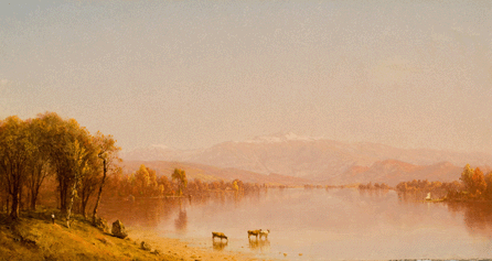 Sanford Robinson Gifford (American, 1823‱880), "Indian Summer in the White Mountains,†1862, oil on canvas. Mint Museum of Art, gift of the estate of Elizabeth Boyd.