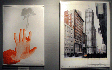 Marcel Duchamp's 1967 photolithograph "Fumee de Cigare,†$25,000, and Christo's lithograph "Wrapped Building. Project for No. 1 Times Square, 42nd St & Broadway, New York,†$17,500, were displayed at the stand of London dealer William Weston.