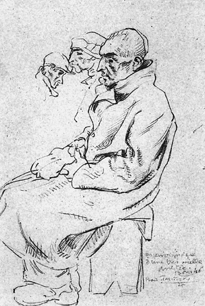 Boris Taslitzky (1911′005), "un témoignage a une tres vielle amitié (in witness to a very old friendship),†1945, pencil drawing.