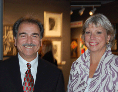 Show manager Tony Fusco is pictured with Boston private dealer Colleene Fesko.