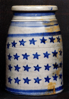 The Jas. Hamilton jar with stenciled star decoration was a hit at $4,600.