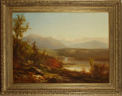 William Hart was lured to the White Mountains of New Hampshire to sketch and paint. "White Mountain Scenery,†circa 1870, in a Nineteenth Century frame, suggests the untamed nature of the site.