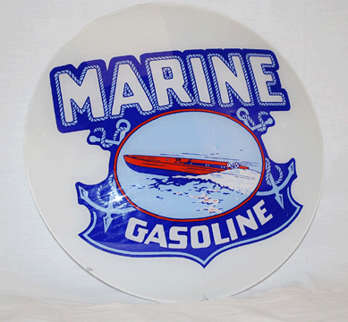 The top lot of the sale was this Marine Gasoline 15-inch lens in metal globe body, attaining $10,450.