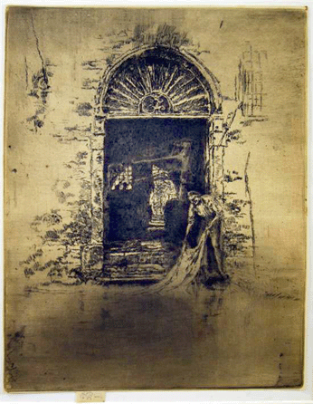 "The Dyer,†a Venetian etching by James Abbot McNeill Whistler, brought $115,000 on the phone. 