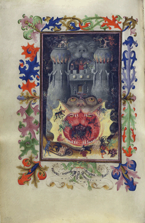 Mouth of Hell (detail), Hours of Catherine of Cleves, in Latin, Netherlands, Utrecht, circa 1440, illuminated by the Master of Catherine of Cleves. Purchased on the Belle da Costa Greene Fund with the assistance of the Fellows, 1970.