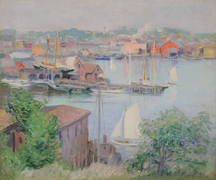 Alice Judson (1876‱948), "Summer Day, Gloucester Harbor,†circa 1920s, oil on canvas, 20 by 24 inches.