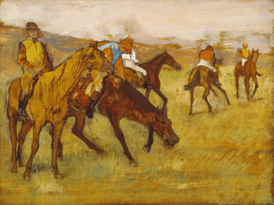 Edgar Degas, "Before the Race,†1882‱884, oil on panel. The Walters Art Museum, Baltimore.