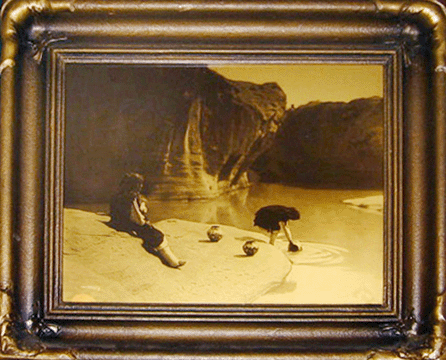 The top lot of the auction was this rare Edward Curtis orotone, "At the Old Well at Acoma,†in an original Curtis Studio frame, which attained $4,485.