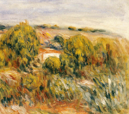 Pierre-Auguste Renoir (1841‱919), "Paysage à Cagnes,†oil on canvas, signed lower right, 10½ by 18½ inches, fetched $532,500.