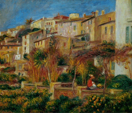 Pierre-Auguste Renoir, "Terrace at Cagnes,†1905, oil on canvas, 18 by 21 7/8  inches. Bridgestone Museum of Art, Ishibashi Foundation, Tokyo.