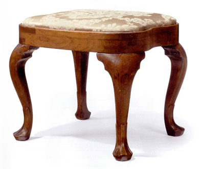A Queen Anne carved walnut compass seat stool, Philadelphia, circa 1750, went to the US trade for $482,500.