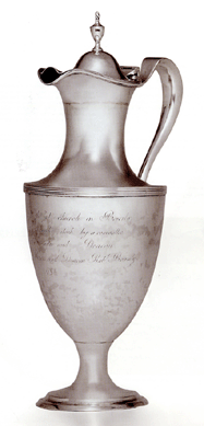 A monumental silver ewer, mark of Paul Revere, Boston, circa 1798, finished at $206,500.
