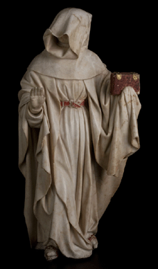 Jean de La Huerta and Antoine le Moiturier, Mourner from the Tomb of Jean Sans Peur (John the Fearless), second Duke of Burgundy, alabaster. ©Musée des Beaux-Arts de Dijon. ⁆rançois Jay photo
