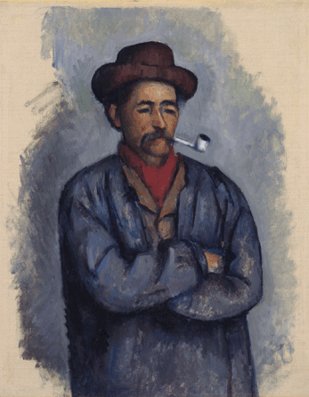 Paul Cézanne, French (1839‱906), "Man with a Pipe (L'Homme à la Pipe),†circa 1890‱892, oil on canvas, 17 by 13½ inches. Promised gift from the Marion and Henry Bloch collection. 