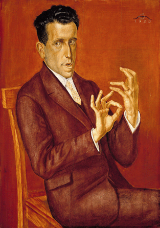 Otto Dix (1891‱969), "Portrait of the Lawyer Dr Hugo Simons,†1925, tempera and oil on wood, 29½ by 23 5/8 inches. The Montreal Museum of Fine Arts, purchase, grant from the Government of Canada under the terms of the Cultural Property Export and Import Act. ©2010 Artists Rights Society, New York/VG Bild-Kunst, Bonn.