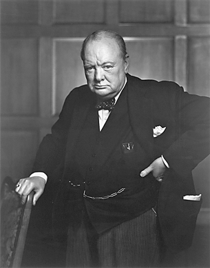 Yousuf Karsh (1908′002), "Winston Churchill,†1941, photograph, gelatin silver print, gift of Estrellita and Yousuf Karsh. ©Museum of Fine Arts, Boston. ©The estate of Yousuf Karsh.