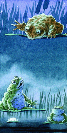 David Wiesner (b 1956), "Frontispiece†(detail), illustration for David Wiesner, Tuesday, New York: Clarion Books, 1991, watercolor on paper, collection of the artist.