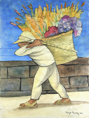 One of a collection of ten Diego Rivera watercolors that fetched $130,000 in aggregate.
