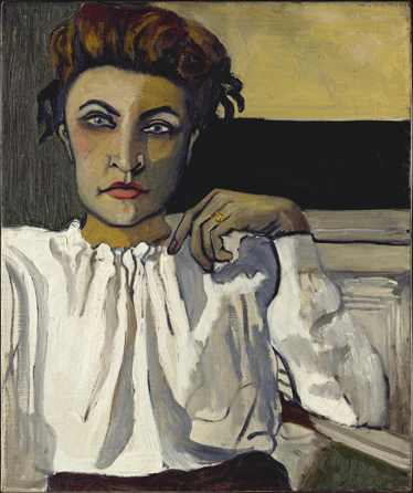 In one of her more painterly and complimentary portraits, "Elenka,†1936, Neel paid considerable attention to the sitter's white blouse, while zeroing in on her handsome, olive complexioned face. Metropolitan Museum of Art.