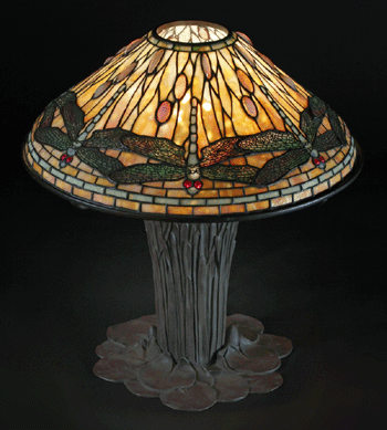 A Dragonfly table lamp, also from the Armstrong estate, finished at $172,500.