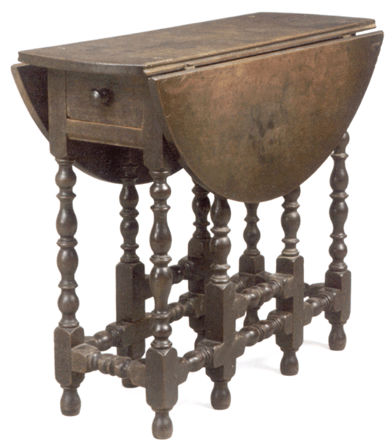 The star of the auction was this tiny William and Mary gate leg table in a rare mahogany that opened at $18,000 and did not stop until it hit $88,500. 