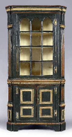 The Eastern Shore, Va., painted corner cupboard is a "very significant piece of Southern decorative arts,†according to its purchaser, Roddy Moore of Ferrum, Va. Its rarity propelled it to $70,800.