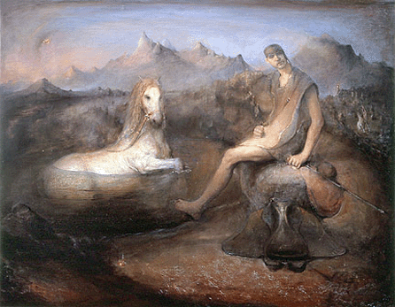 Odd Nerdrum, "Horse Bath,†oil on canvas, 65¼ by 81¾ inches. Courtesy of Forum Gallery, New York City.