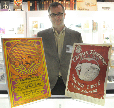 Kevin Johnson brought both a Jimi Hendrix and Captain Beefhart poster. Royal Books, Baltimore, Md.
