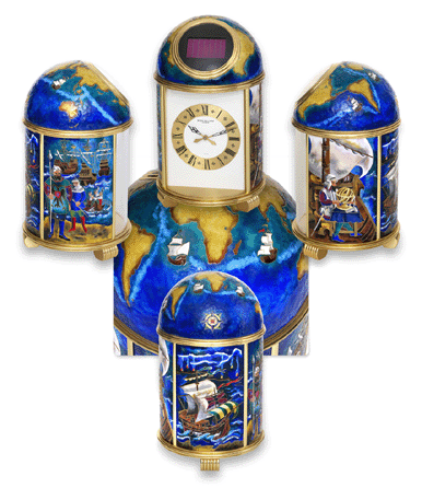 This Patek Philippe, Genève, "Le Tour du Monde de Magellan,†Ref 797 E, realized $163,563, setting a world auction record.