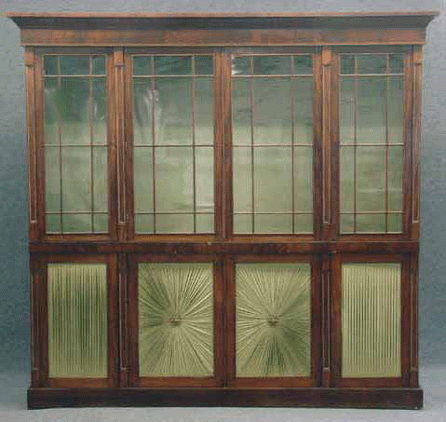 The New York classical mahogany bookcase sold for $4,887.