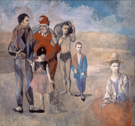 For many, the high point of the Dale collection may well be Pablo Picasso's famous "Family of Saltimbanques,†1905, the masterwork of the artist's Rose Period. In a typically audacious move, Dale bought the canvas, measuring 94 5/8 by 100 7/8 inches, sight unseen. In it, the harlequin is Picasso; the hefty jester is poet Guillaume Apollinaire and the seated woman the artist's mistress, Fernande Olivier.
